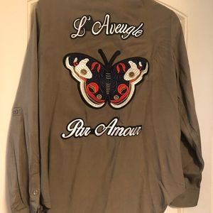 Beautiful army green blouse shirt